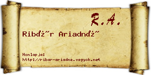 Ribár Ariadné névjegykártya